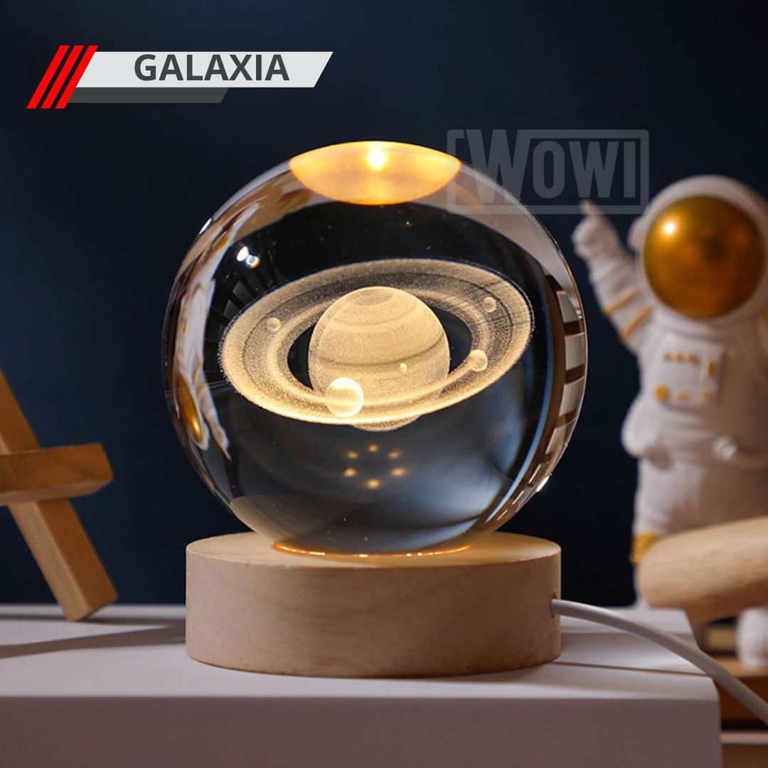 Inspiral Led™  Lampara Led Bola De Cristal Base de Madera